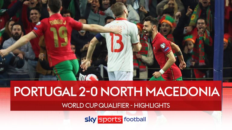 Highlights of the World Cup play-off match between Portugal and North Macedonia.