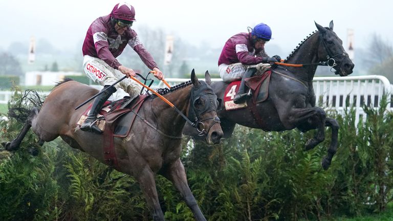 Delta Work riding Jack Kennedy (right) continues to win at The Glenfarclas Chase ahead of Tiger Roll 