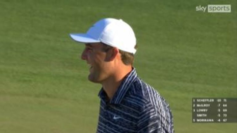 Scotty Scheffler made the most of his five-pointer advantage in the 18th green as he made four goals for a double bogey to win his first major championship.