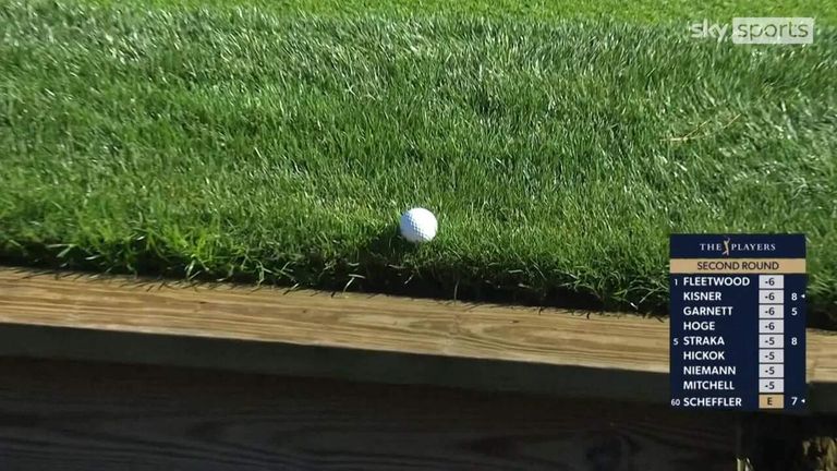 Scotty Scheffler was on the receiving end of some good fortune after approaching the 17th green stretch of the drop zone during the second round of the Players Championship.