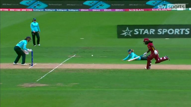Danny White brilliantly ran out of Doten from the West Indies
