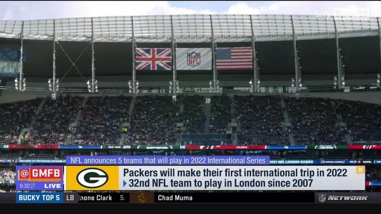 Good Morning Football has announced the local NFL International Series teams for five regular season games in 2023, which includes a first trip to London for the Green Bay Packers.