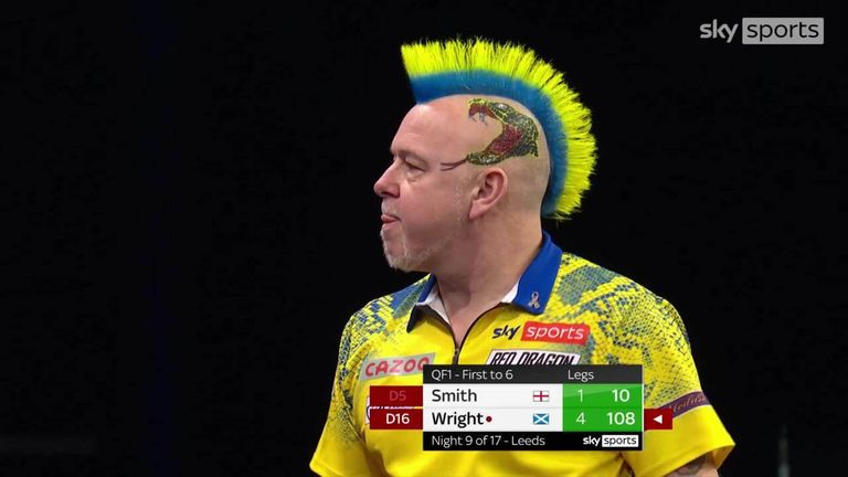 Wright's 108th finish by defeating Michael Smith was the only exit of the night