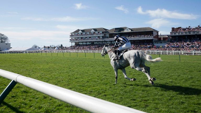 The Cool Mix riding by Liam Quinlan won the Ayrshire Magazine Excellence Racing Hands & Heels Handicap Hurdle at the 2018 Coral Scottish Grand National Meeting at Ayr Racecourse.