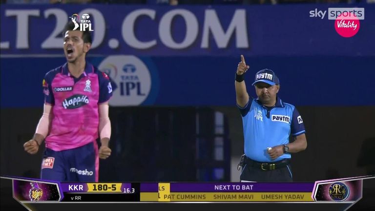 Yozvendra Chahal's hat-trick ensured the Rajasthan Royals survived to beat the Kolkata Knights Riders in the Indian Premier League.