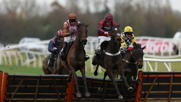 Elle Est Belle (left) rides by jockey Thomas Bellamy on their way to winning the Ladbrokes Mares' race.  Beginner's & # 39;  Al Mana during the day of the Ladbrokes Cup, part of the Ladbrokes Winter Carnival at Newbury Racecourse.  Photo date: Saturday, November 27, 2023. See the PA story RACING Newbury.  Must read photo credit: Steven Paston/PA Wire.  Restrictions: Use is subject to restrictions.  Editorial use only, no commercial use without prior consent of the rights holder.