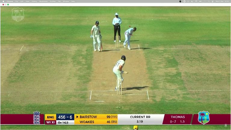 England declared at 466-6 in their first innings against Cricket West Indies President XI with Jonny Bairstow finishing unbeaten at 106 (Images: Windies Cricket YouTube)