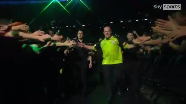 Dutch fans were in full support of Michael van Gerwen's entry ahead of his quarter-final match with Michael Smith.