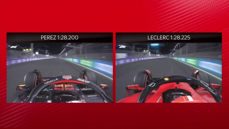 Anthony Davidson compares the last qualifying laps of Sergio Perez and Charles Leclerc as the Mexican finished first