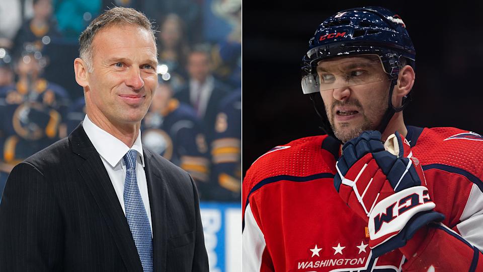 NHL legend Dominic Hasek took aim at Alex Ovechkin in a Twitter thread.  (Images via Getty)