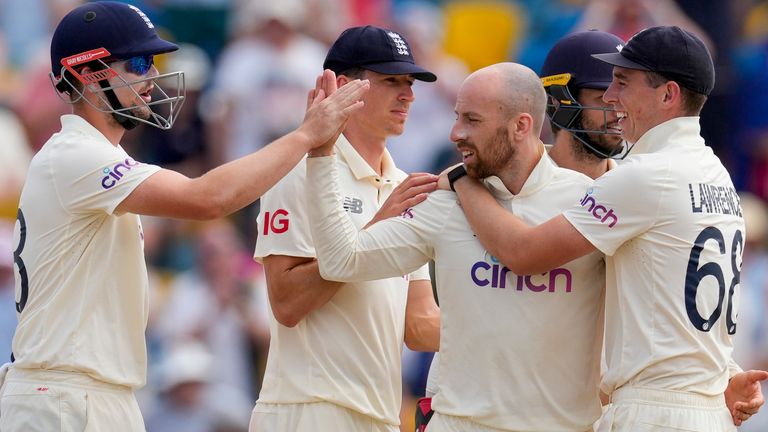 Jack Leach threw 25 times in the second test, and took three wickets