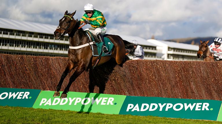 Nico de Poinville rides Chantry House and wipes the latter to win the Buddy Power Cotswold Chase Race at Cheltenham