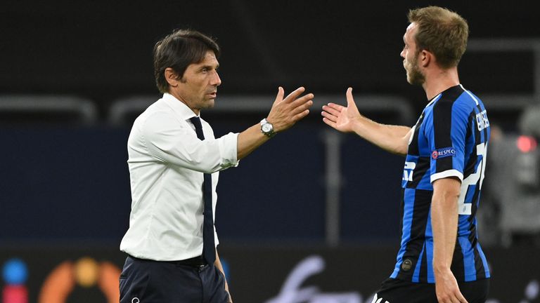 Eriksen spent two seasons at Inter Milan under Conte