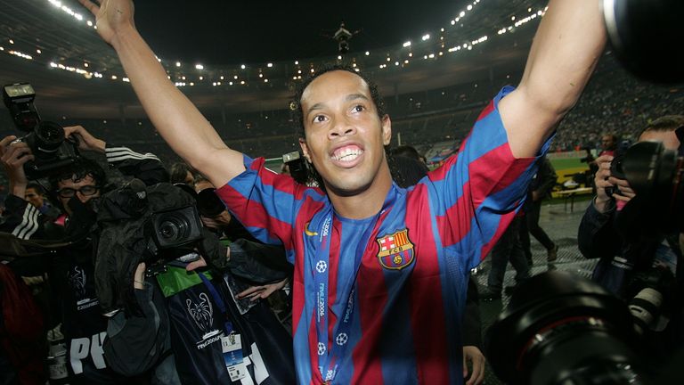 Brazilian star Ronaldinho in Barcelona