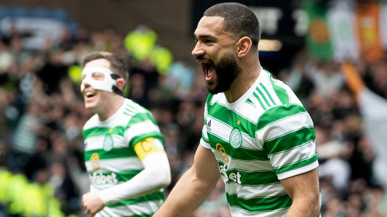 Celtic Cameron Carter Vickers celebrates his goal and makes it 2-1