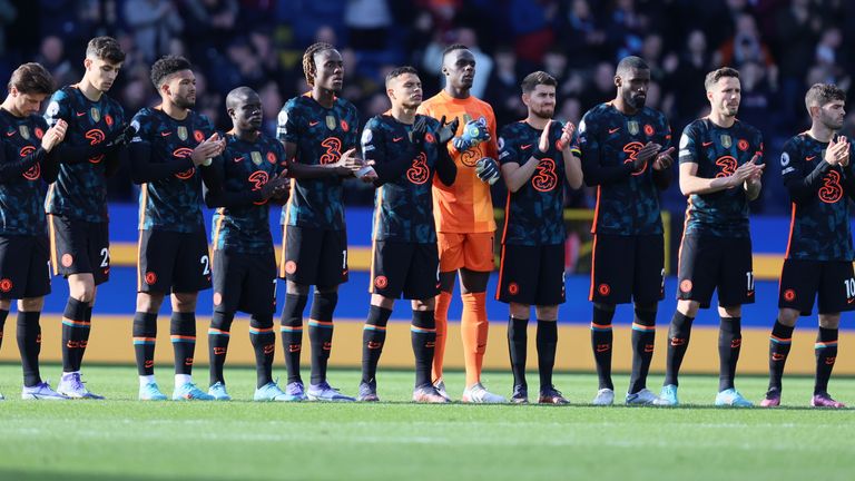 Chelsea players before the match against Burnley