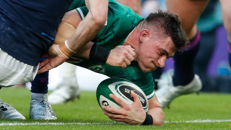 Ireland's Dan Sheehan - who was named man of the match - scored the opening attempt