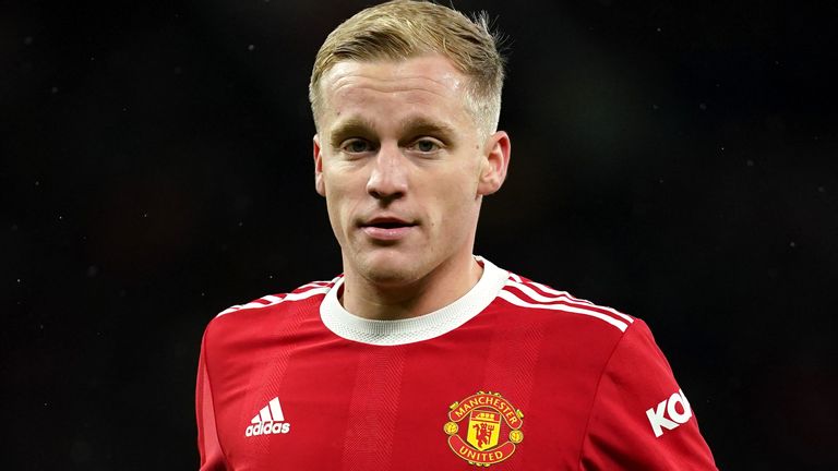 Manchester United Donny van de Beek during the UEFA Champions League, Group F match at Old Trafford, Manchester.  Photo date: Wednesday, December 8, 2023.