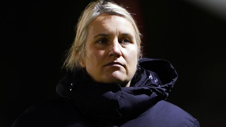 This file photo on January 19-2023 of Emma Hayes, who insists she has no concerns about the Chelsea women's future with the club, is for sale. Release date: Friday 4 March 2023.