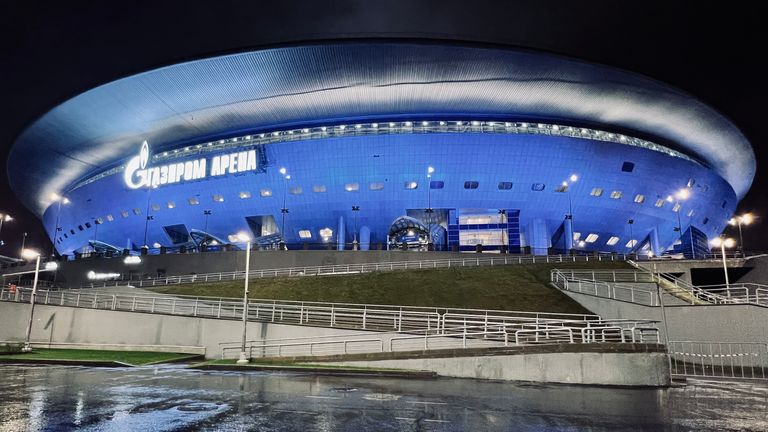 Gazprom Arena Zenit Saint Petersburg was scheduled to host the UEFA Champions League Final on May 28