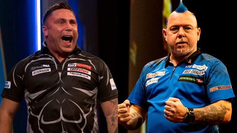 Jeroen Price and Peter Wright meet on the fourth night of the English Premier League in Exeter