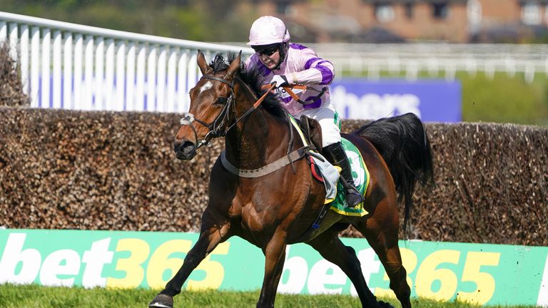 Greaneteen and Bryony Frost win the Celebration Chase match at Sandown