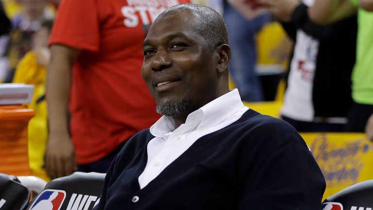 Hakim Aliwan attends the Oracle Arena during the 2018 Western Conference Finals where the Houston Rockets face the Golden State Warriors