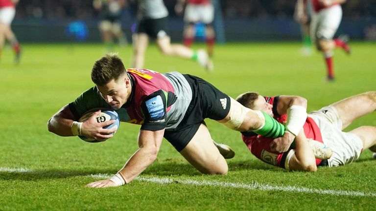 Harlequins' Huw Jones scored their team's first attempt in the match
