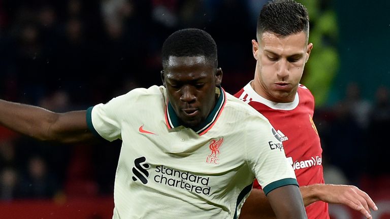 Liverpool defender Ibrahima Konate shined in his 5-0 win over Manchester United (AP)