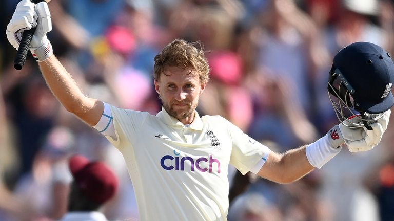 Joe Root celebrates his 125th and 2nd experience in many matches against the West Indies
