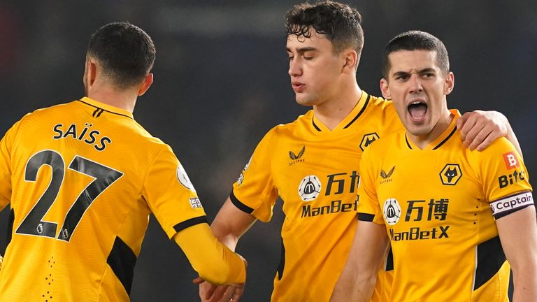 Wolverhampton defenders Roman Sais, Max Kellmann (centre) and Conor Cody have impressed this season (Penn)