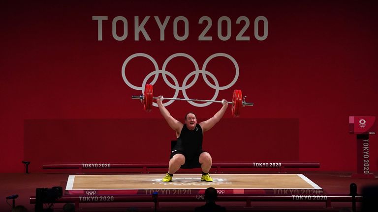 New Zealand's Laurel Hubbard participates in the 2020 Olympics