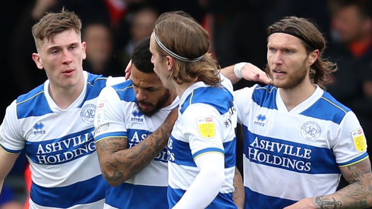 Andre Gray congratulated QPR after the penalty kick