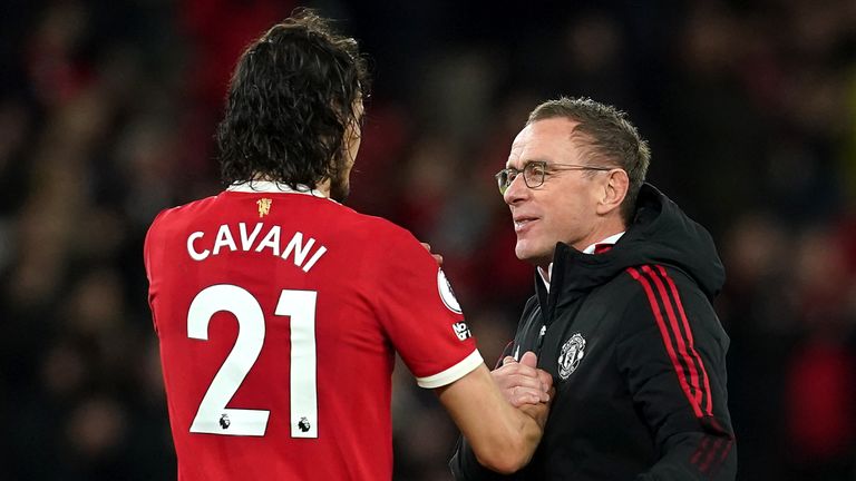 Manchester United interim coach Ralph Rangnick believes Edinson Cavani has a big role to play until the end of the season.
