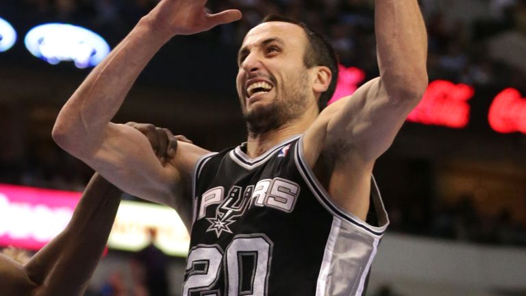 San Antonio Spurs guard Manu Ginobel during a confrontation with the Dallas Mavericks in December 2012