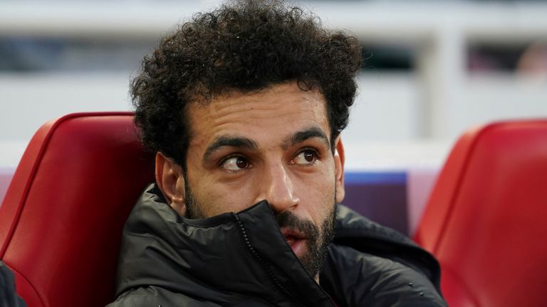 Mohamed Salah was on the bench with Liverpool in the second leg against Benfica