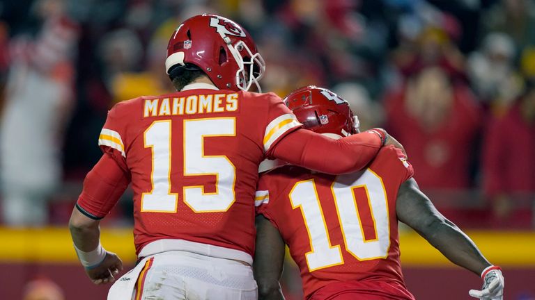 Watch Tyreek Hill hunt and run for a 64-yard touchdown for the Kansas City Chiefs against the Buffalo Bills.