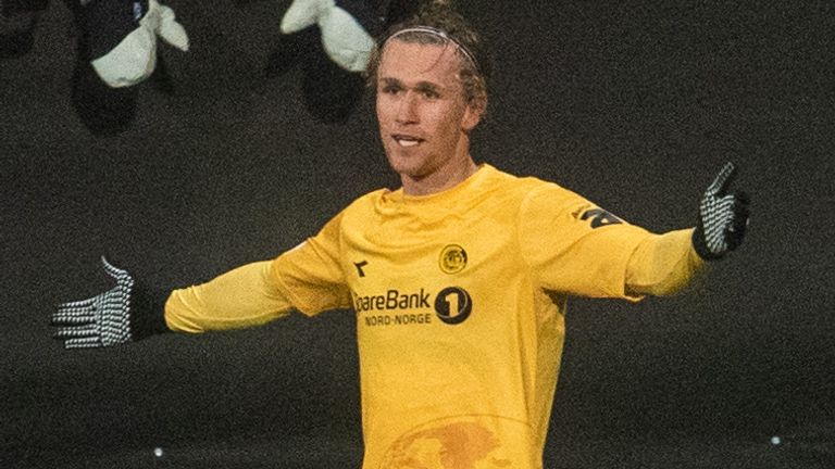 Bodo/Glimt Ola Solbakken (right) celebrated by making it 1-0 against Celtic