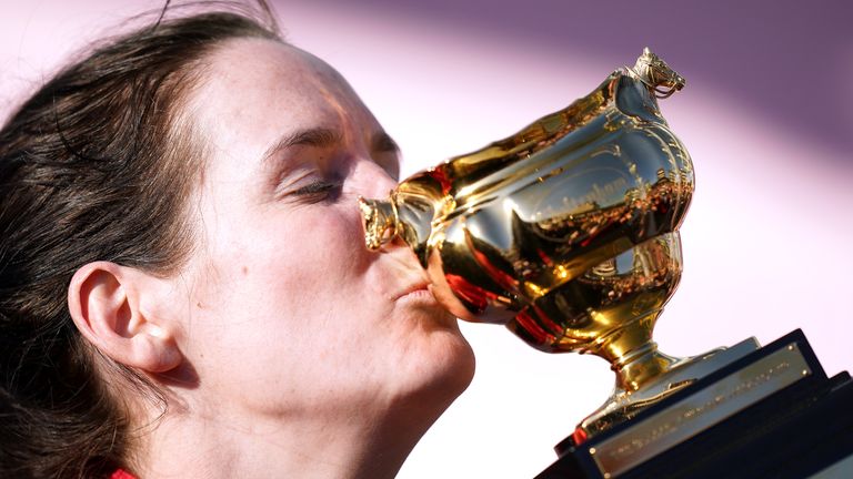 Rachel Blackmore after winning the Cheltenham Gold Cup on the A Plus Tard