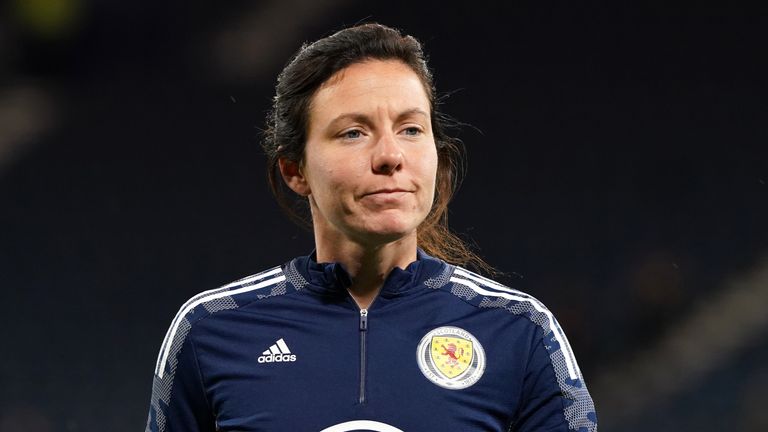 Corsi prepares before the 2023 World Cup qualifier match in Hampden Park, Glasgow.  Photo date: Friday, November 26th