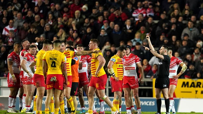 Highlights of the opening match of the Betfred Super League season between St Helens and Catalan Dragons.