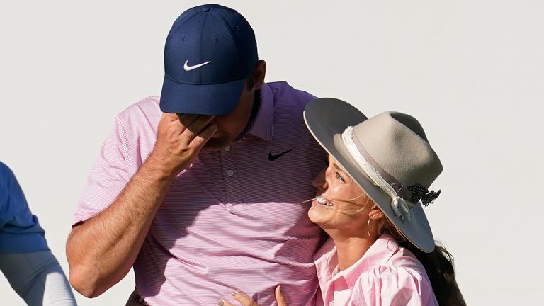 Scotty Scheffler was in tears after winning the WGC-Dell Technologies Match Play on Sunday. 