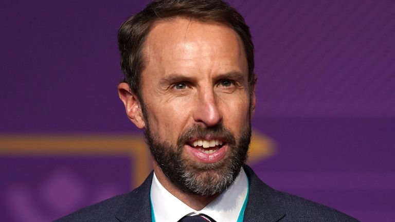 Gareth Southgate in the World Cup draw on Friday