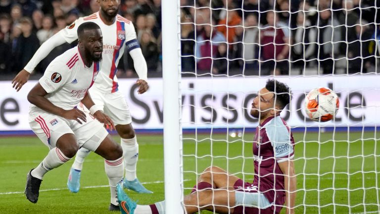 Tanguy Ndombele equalized for Lyon against West Ham