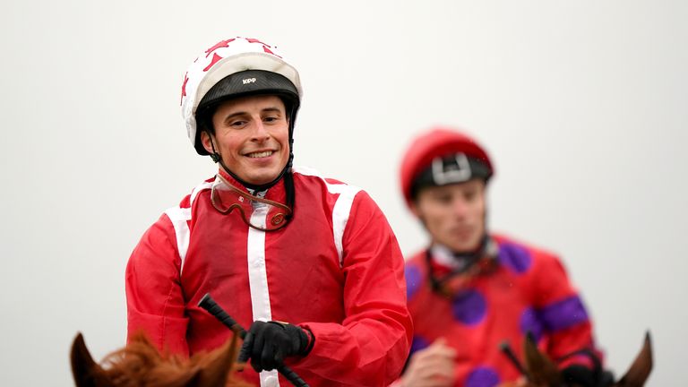 Saffron Beach and William Buick after winning the Sunchariot Stakes at Newmarket.